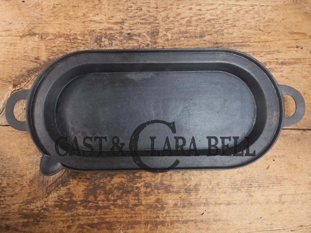 1800βs #7 Antique Gate-marked Long Griddle/Fish Fryer Griddle