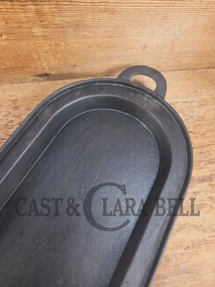 1800βs #7 Antique Gate-marked Long Griddle/Fish Fryer Griddle