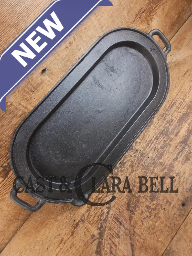 1800βs #7 Antique Gate-marked Long Griddle/Fish Fryer Raised 7 and P Griddle