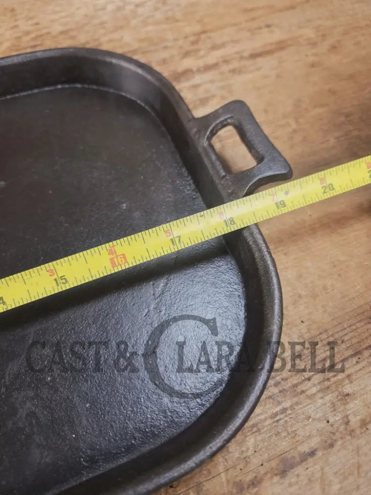 1800βs #8 (Marked 7 & 8) Antique Gate-marked Long Griddle/Fish Fryer Griddle