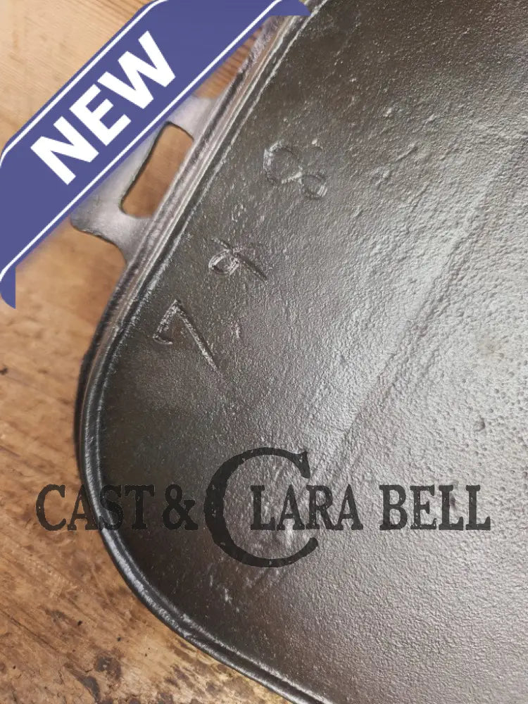 1800βs #8 (Marked 7 & 8) Antique Gate-marked Long Griddle/Fish Fryer Griddle