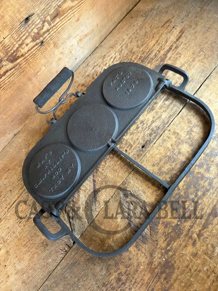 1870’s Reconstruction Era! Fully Marked G.H. Phillips pancake flop griddle. Patent 1878 Troy NY - Griddle
