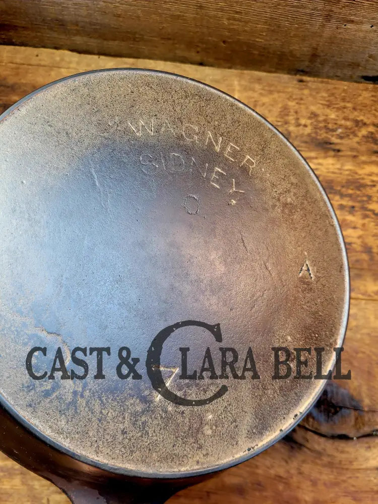 1895-1910βS! Htf Wagner Sidney #7 Cast Iron Skillet Double Arc Logo And Plated Finish. βAβ