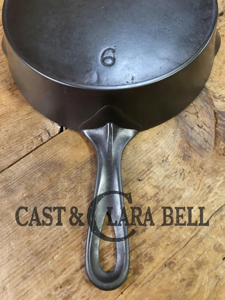 1895’s (Second Series) HTF ’Wagner’ Straight logo #6 Skillet with Heat Ring. GORGEOUS!!