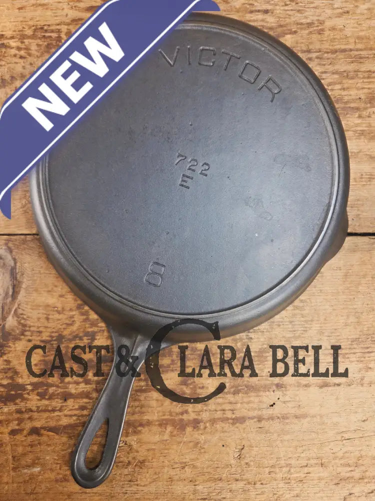 1905-1909! Second series Griswold Victor #8 Skillet 722 E. Restored and Ready to Use one of our underrated favorites!