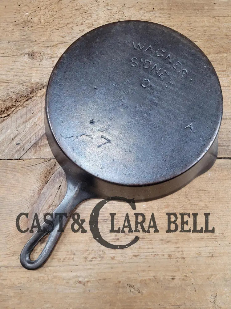1910βS Era! Htf Wagner #7 Arc Straight Logo Cast Iron Skillet With βAβ Makers Mark. Awesome. Skillet