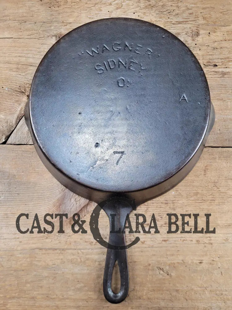 1910’S Era! Htf Wagner #7 Arc Straight Logo Cast Iron Skillet With ’A’ Makers Mark. Awesome. Skillet