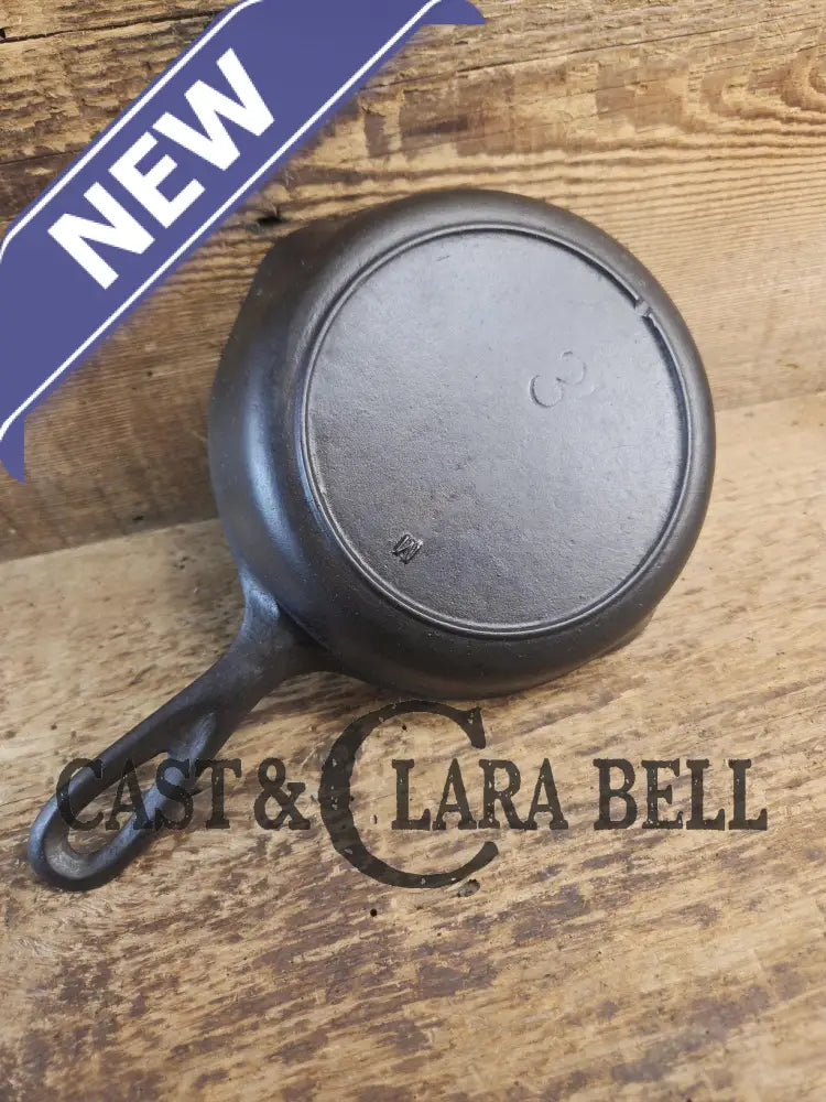 1910’s Era Lodge #3 Cast Iron Skillet Raised ’W’ Single Notch heat ring SC24 Skillet