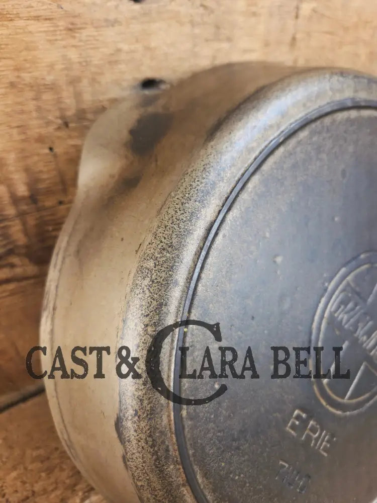 1910βs Griswold #9 Cast Iron Skillet with Heat Ring and Slant Logo βErie,β 710 D Skillet