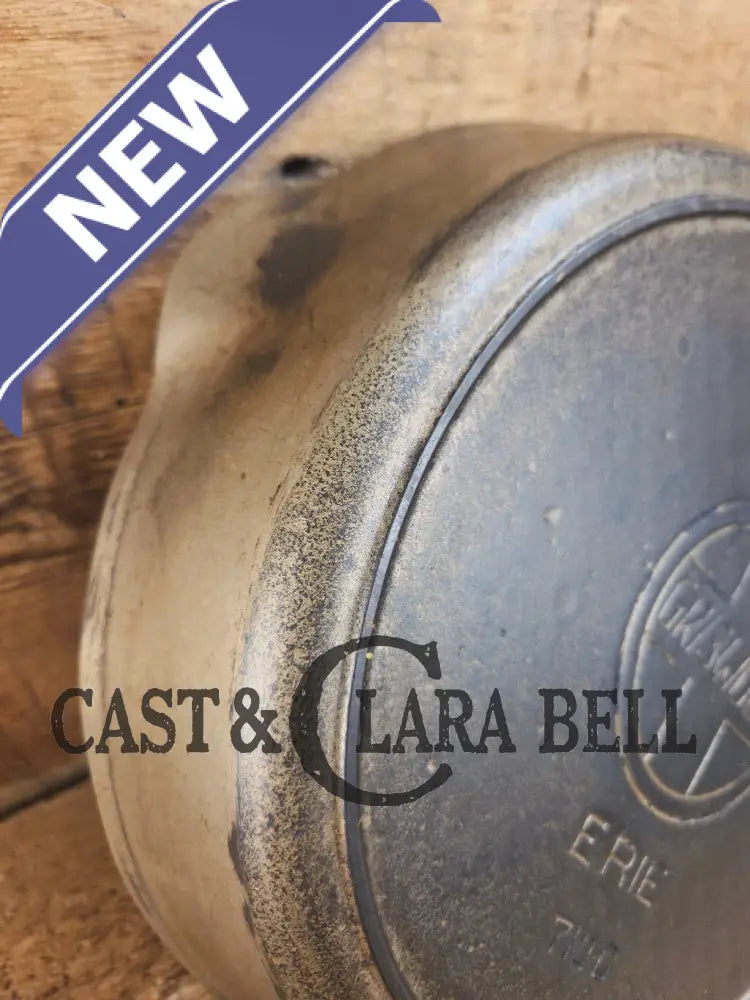1910βs Griswold #9 Cast Iron Skillet with Heat Ring and Slant Logo βErie,β 710 D Skillet
