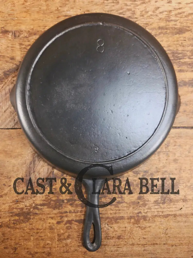 1910’s very early Lodge #8 Cast Iron Skillet with Single Notch and Raised P! - Skillet