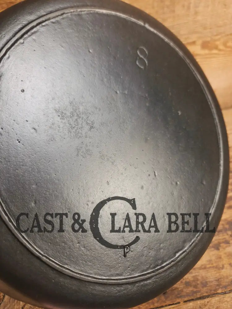 1910’s very early Lodge #8 Cast Iron Skillet with Single Notch and Raised P! - Skillet