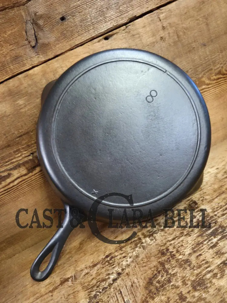 1910’s very early Lodge #8 Cast Iron Skillet with Single Notch and Raised X Skillet