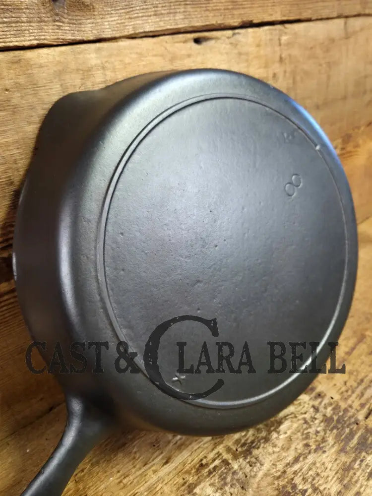 1910’s very early Lodge #8 Cast Iron Skillet with Single Notch and Raised X Skillet