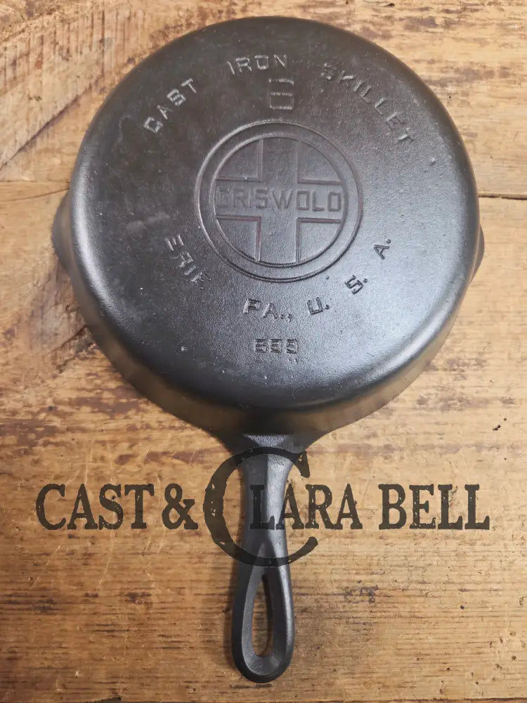 1920’s Griswold #6 Skillet with Large Block Logo and Smooth Bottom 699 Skillet