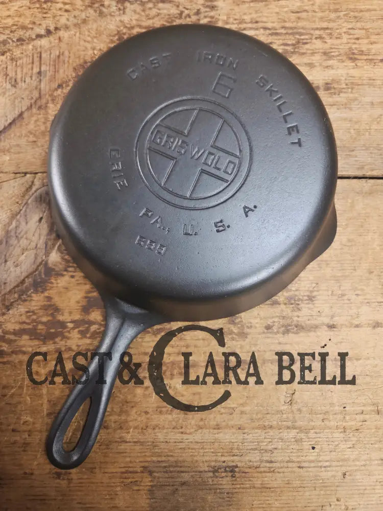 1920’s Griswold #6 Skillet with Large Block Logo and Smooth Bottom 699 Skillet