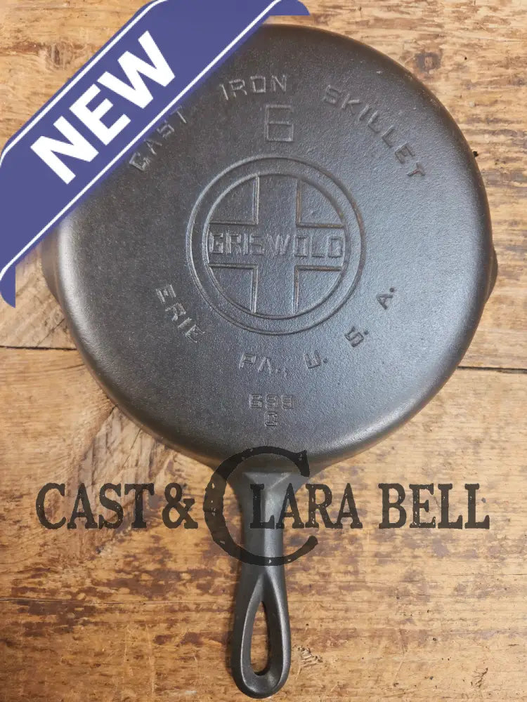 1920βs Griswold #6 Skillet with Large Block Logo and Smooth Bottom 699 C
