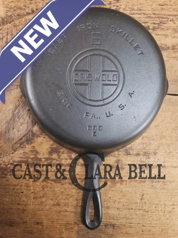 1920’s Griswold #6 Skillet with Large Block Logo and Smooth Bottom 699 E