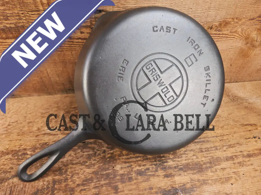 1920βs Griswold #6 Skillet with Large Block Logo and Smooth Bottom 699 E Skillet