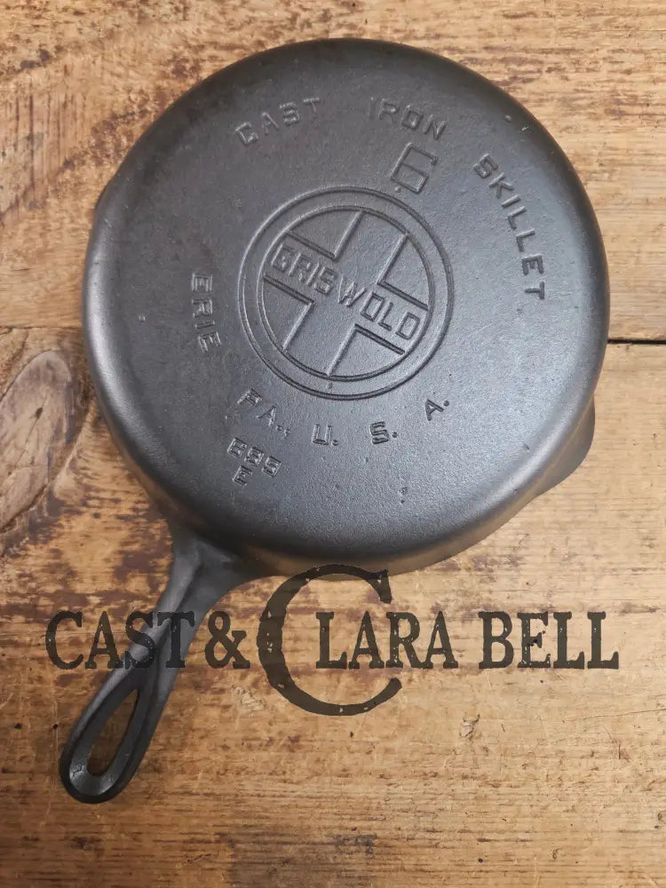 1920’s Griswold #6 Skillet with Large Block Logo and Smooth Bottom 699 E