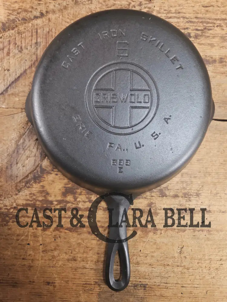 1920’s Griswold #6 Skillet with Large Block Logo and Smooth Bottom 699 E