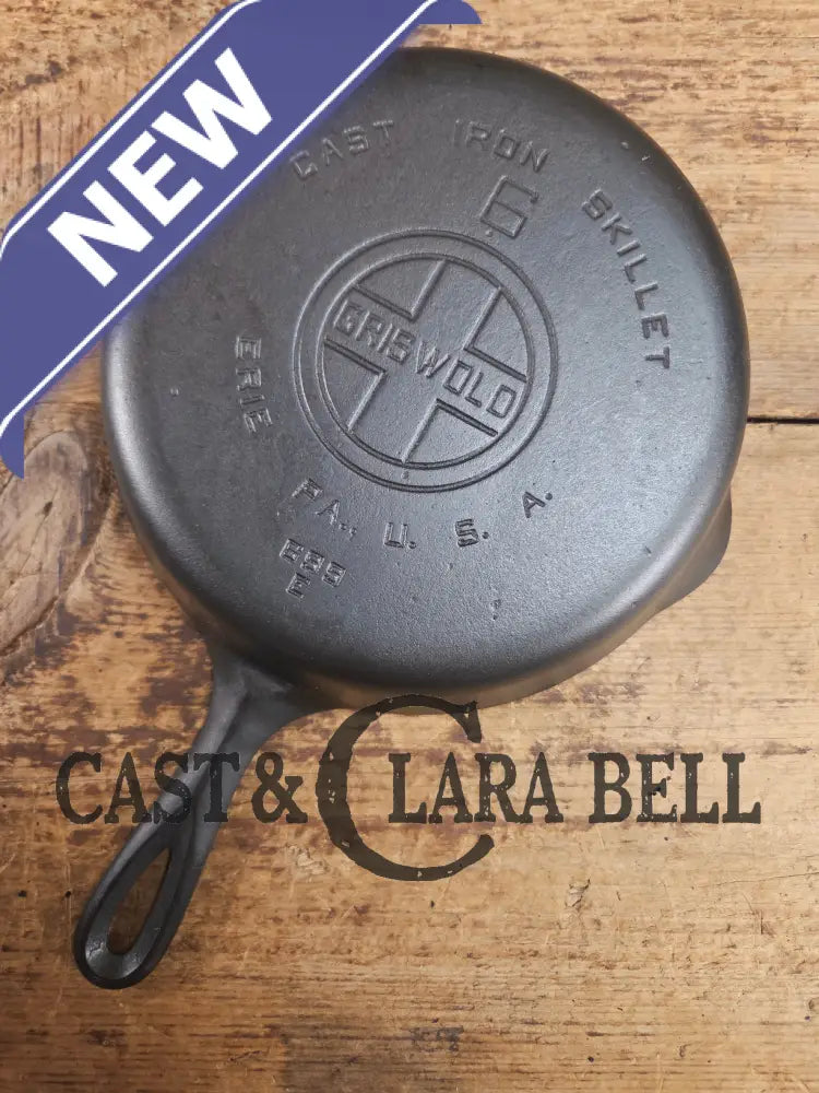 1920’s Griswold #6 Skillet with Large Block Logo and Smooth Bottom 699 E