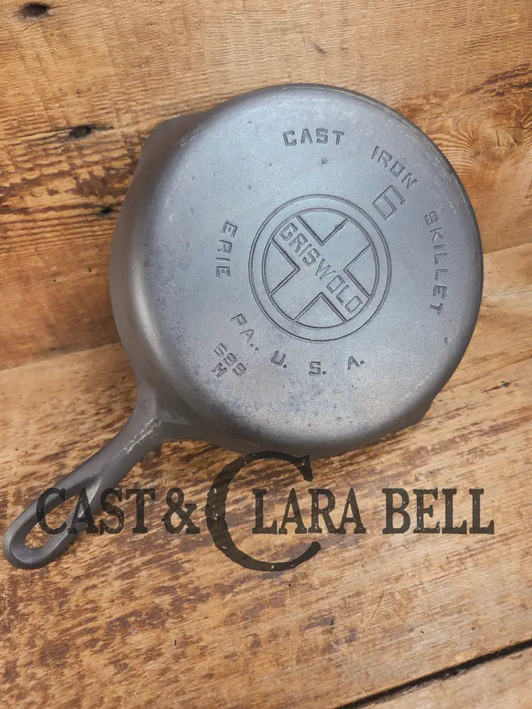 1920βs Griswold #6 Skillet with Large Block Logo and Smooth Bottom 699 H Skillet
