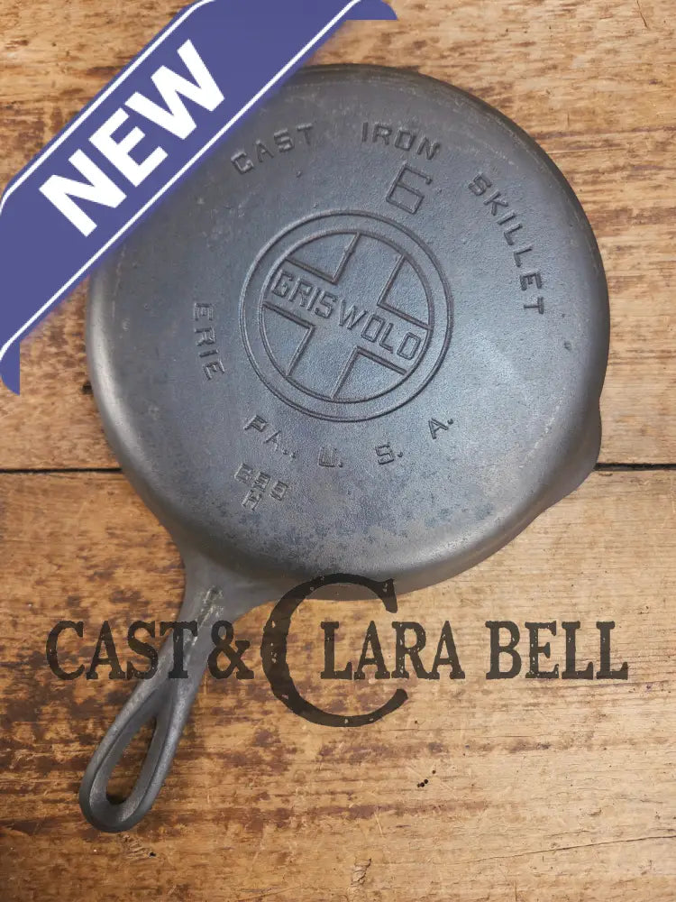 1920βs Griswold #6 Skillet with Large Block Logo and Smooth Bottom 699 H Skillet