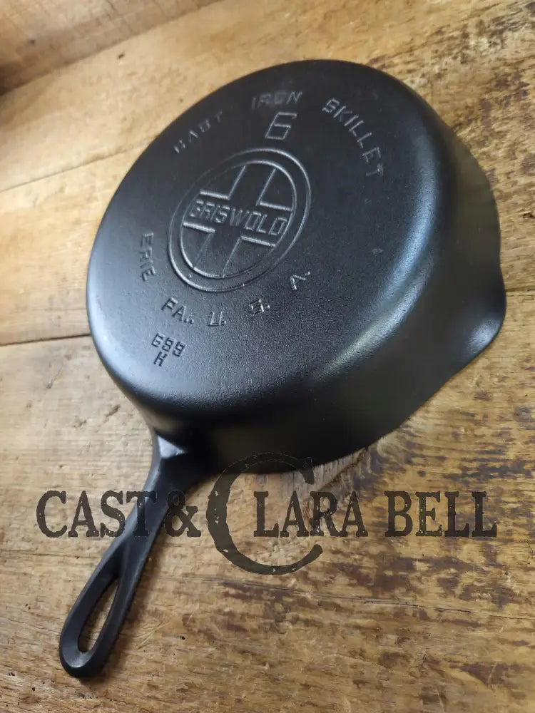1920’s Griswold #6 Skillet with Large Block Logo and Smooth Bottom 699 H