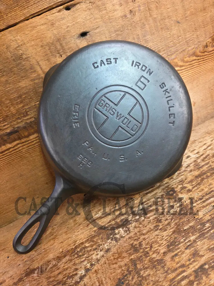 1920βs Griswold #6 Skillet with Large Block Logo and Smooth Bottom 699 H Skillet