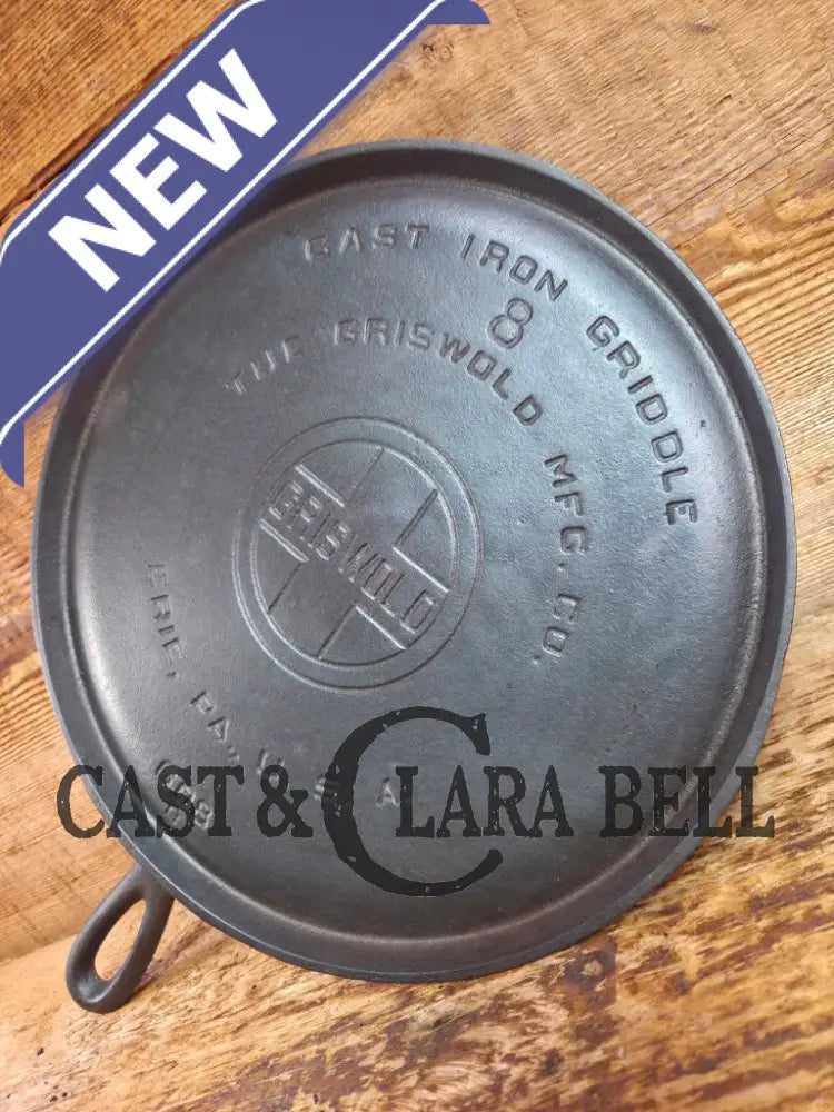 1920’s Griswold #8 Round Griddle 608 B. Collector grade and wonderful daily user! Griddle