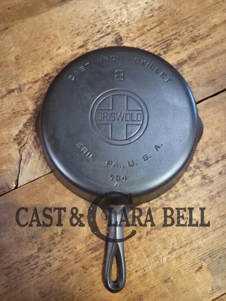 1920’s Griswold #8 Skillet with Large Block Logo and Smooth Bottom 704 A Skillet