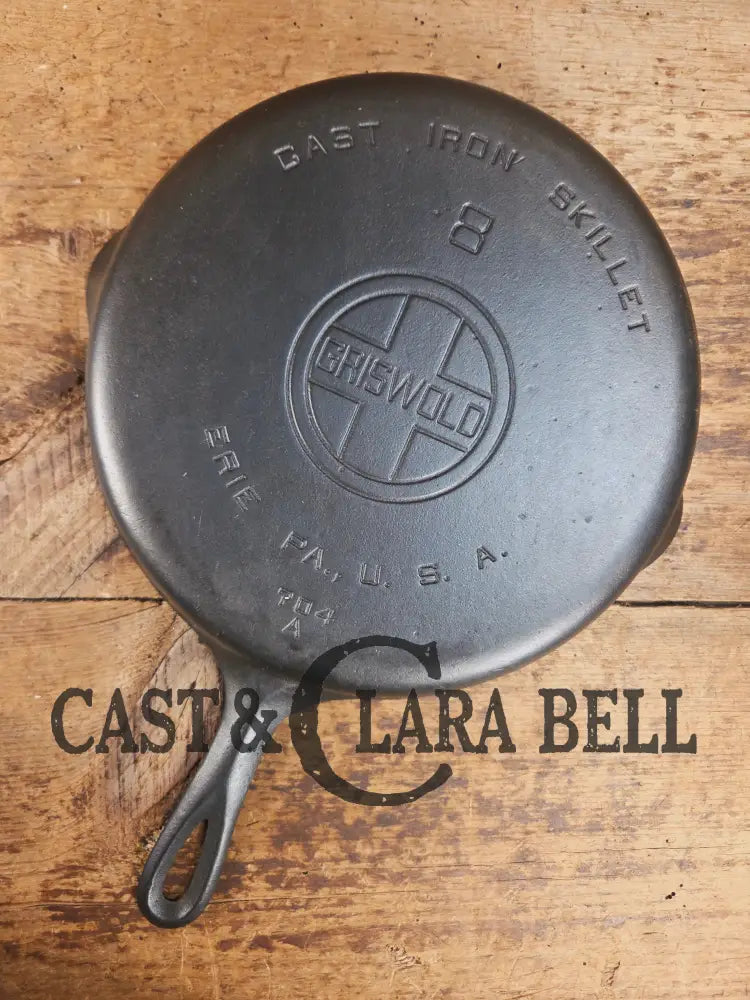 1920’s Griswold #8 Skillet with Large Block Logo and Smooth Bottom 704 A Skillet