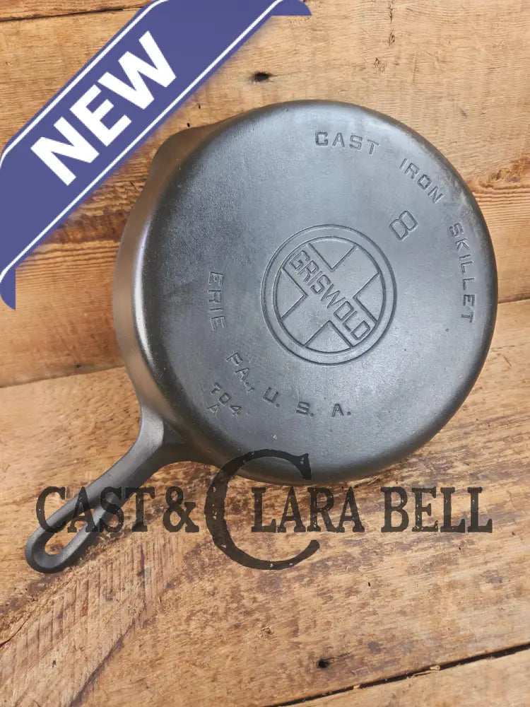 1920βs Griswold #8 Skillet with Large Block Logo and Smooth Bottom 704 A Skillet