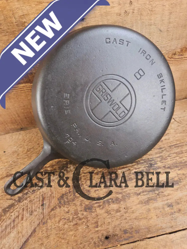 1920βs Griswold #8 Skillet with Large Block Logo and Smooth Bottom 704 F Skillet