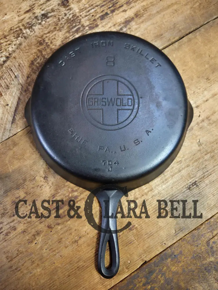 1920’s Griswold #8 Skillet with Large Block Logo and Smooth Bottom 704 J. Skillet