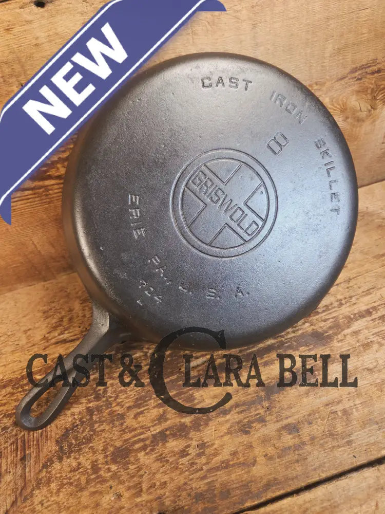 1920βs Griswold #8 Skillet with Large Block Logo and Smooth Bottom 704 L - Skillet