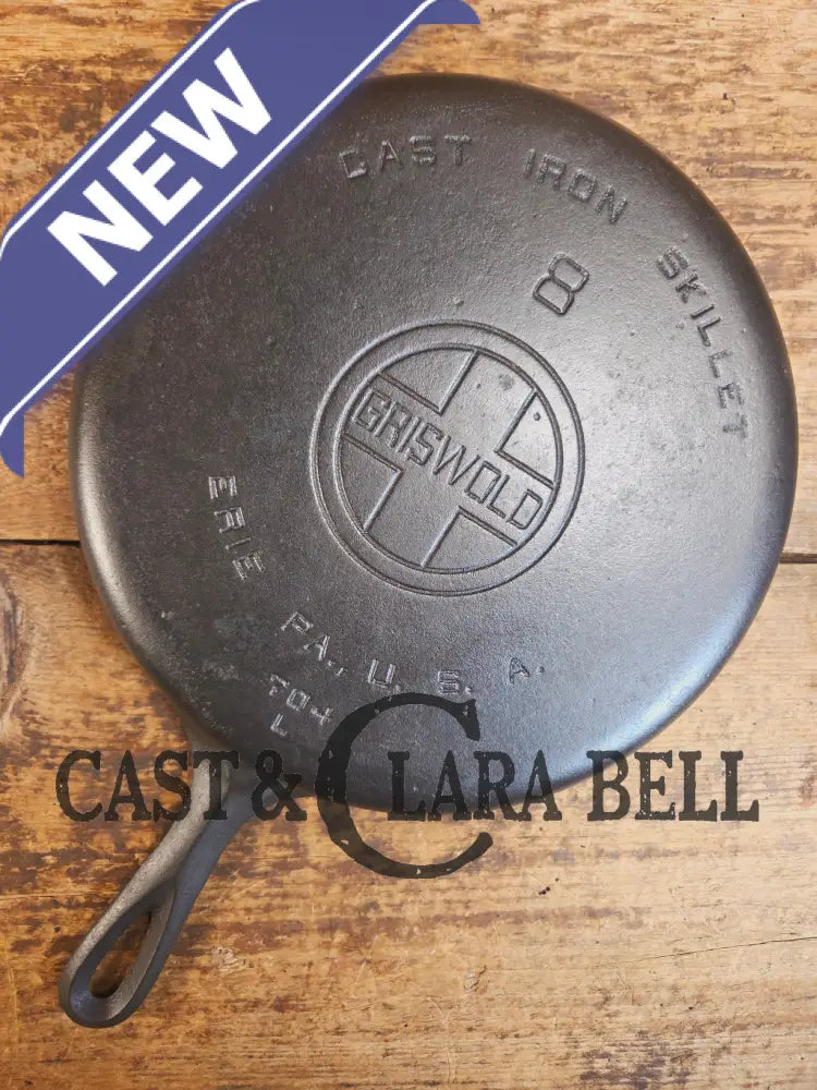1920βs Griswold #8 Skillet with Large Block Logo and Smooth Bottom 704 L - Skillet