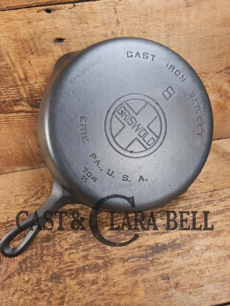 1920’s Griswold #8 Skillet with Large Block Logo and Smooth Bottom 704 M Skillet