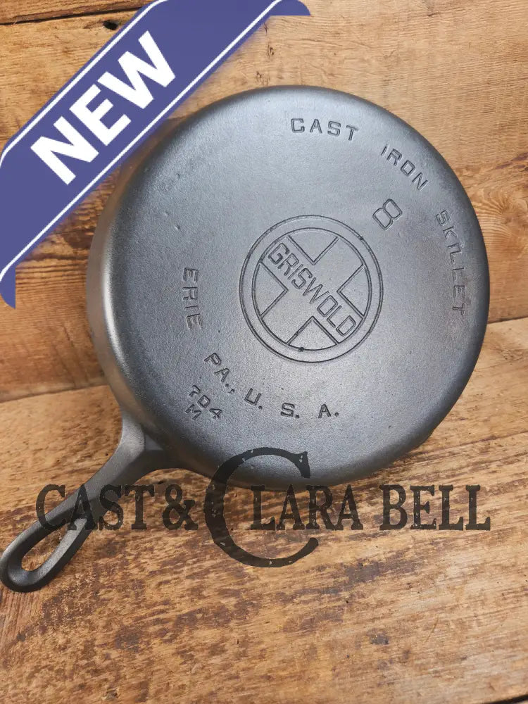 1920βs Griswold #8 Skillet with Large Block Logo and Smooth Bottom 704 M Skillet