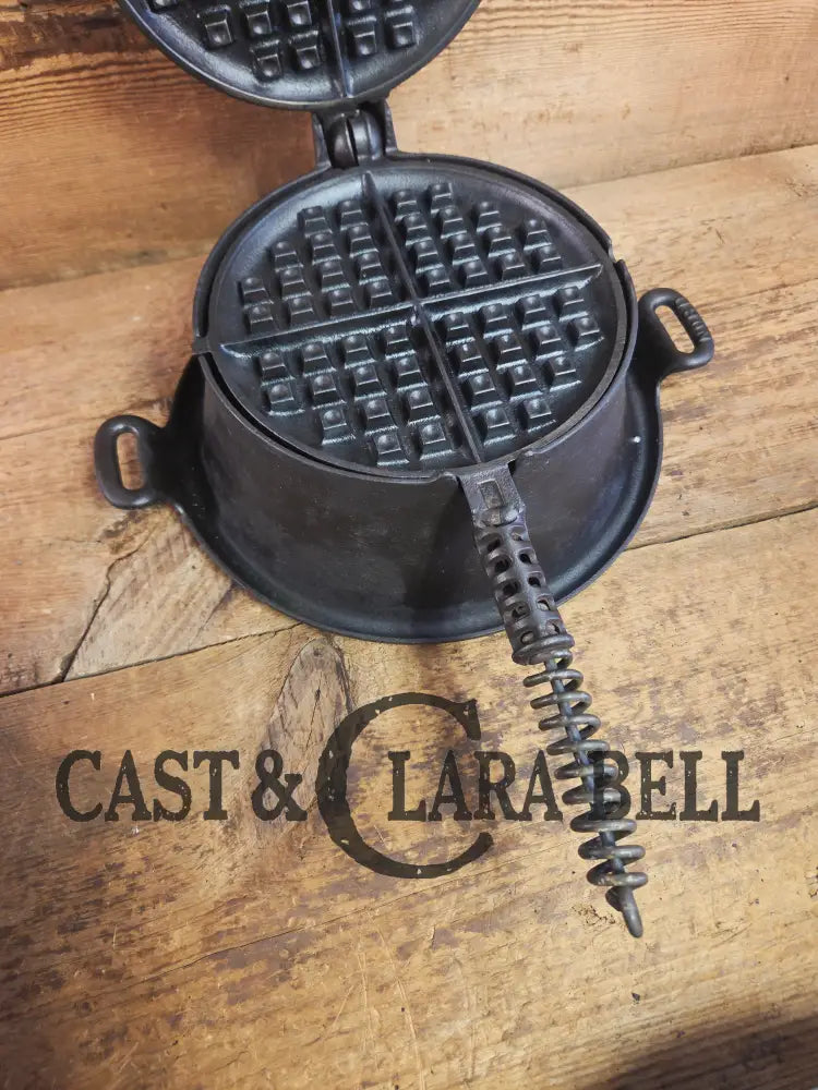 1920’s Griswold No. 8 Waffle Iron (885/886) with Tall Base #8D! Beautifully restored and ready to make crispy waffles!