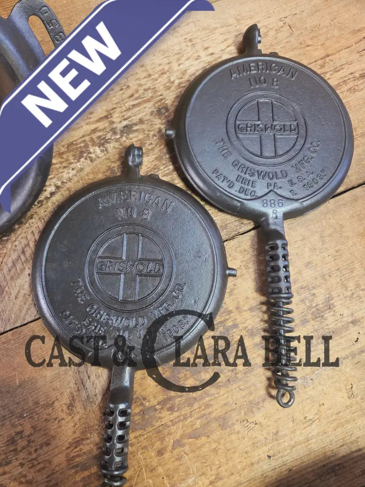 1920βs Griswold No. 8 Waffle Iron (885/886) with Tall Base #8D! Beautifully restored and ready to make crispy waffles!