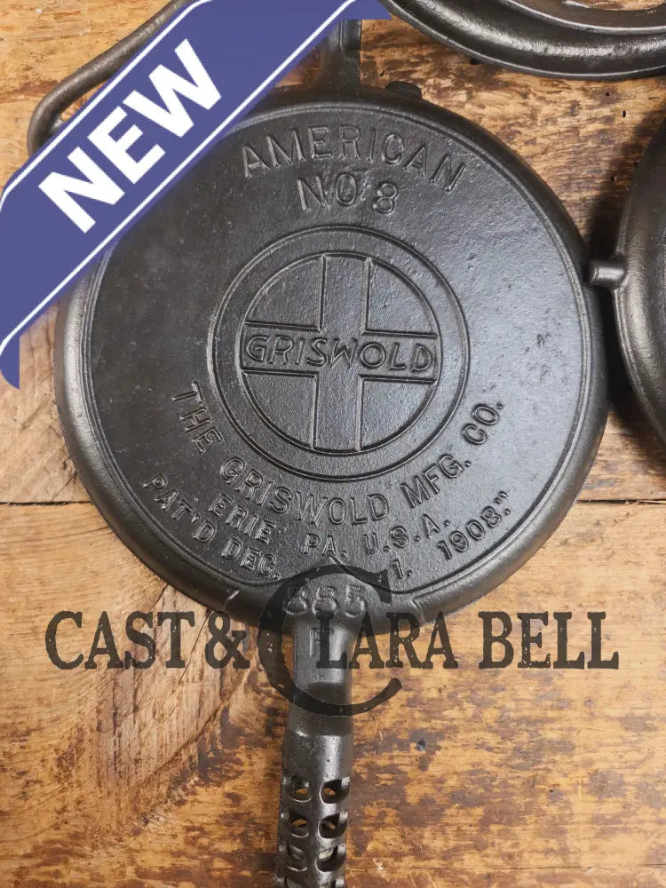1920βs Griswold No. 8 Waffle Iron (886/885) with short base 795 Waffle Iron
