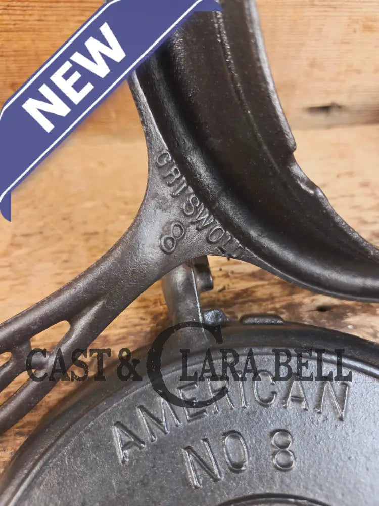 1920βs Griswold No. 8 Waffle Iron (886/885) with short base 795 and original wood handles Waffle Iron