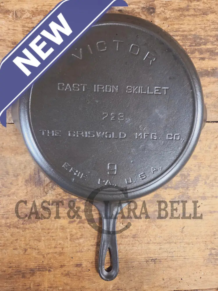 1920βs Griswoldβs Victor #9 Skillet with Heat Ring 723. A favorite of ours in the kitchen - Skillet