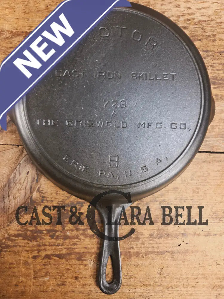 1920βs Griswoldβs Victor #9 Skillet with Heat Ring 723. Hard to Find and Amazing in the kitchen! Skillet