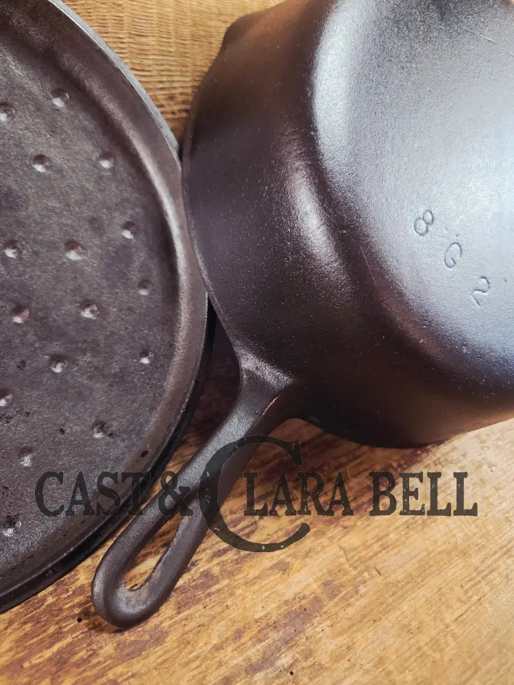 1930βs Birmingham Stove & Range (BSR) Red Mountain Series #8 Deep Skillet 8 with Lid 8. Skillet