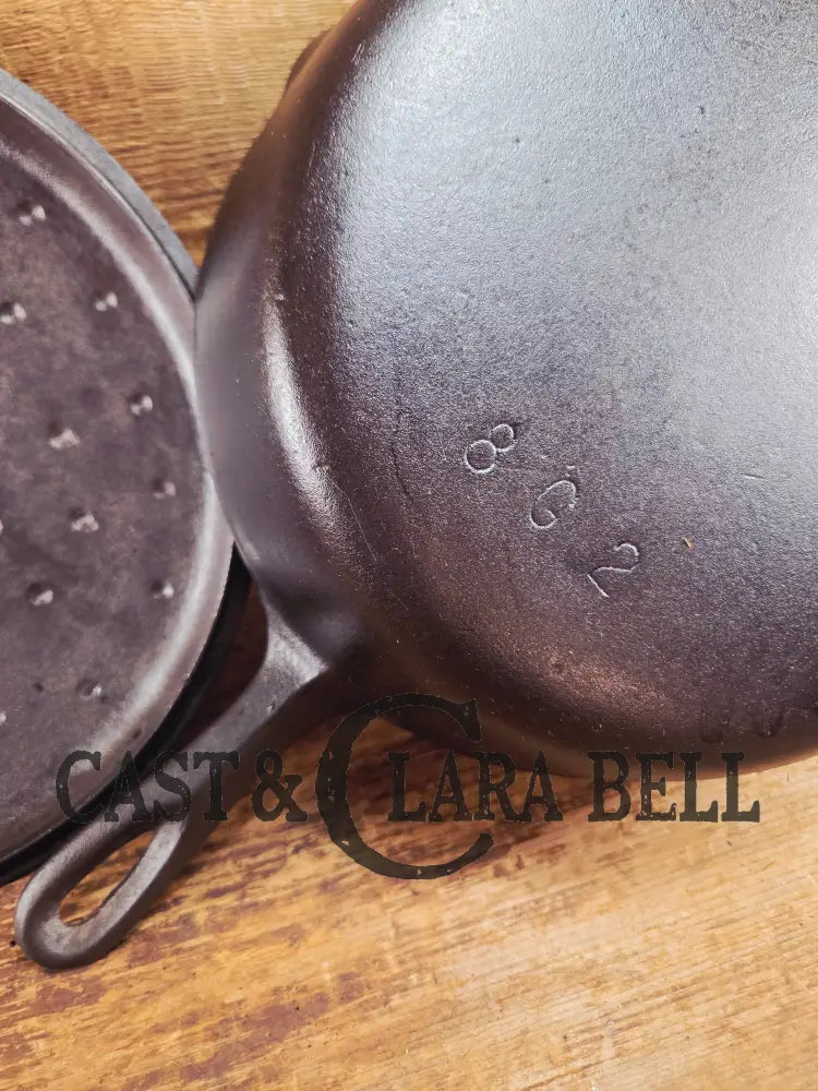 1930βs Birmingham Stove & Range (BSR) Red Mountain Series #8 Deep Skillet 8 with Lid 8. Skillet