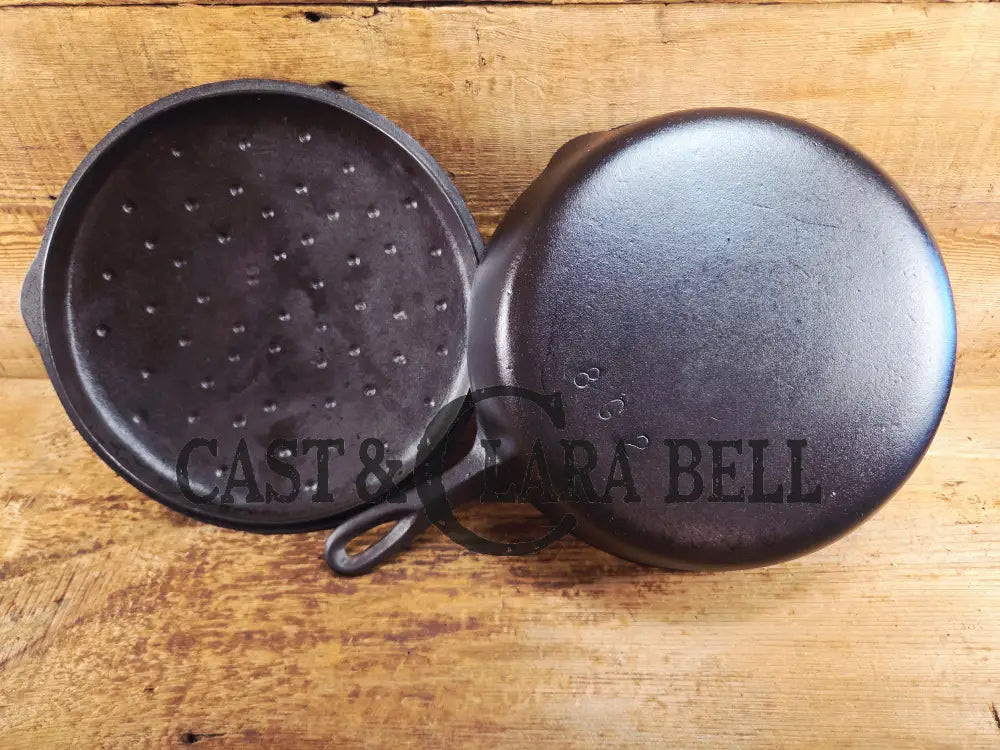 1930βs Birmingham Stove & Range (BSR) Red Mountain Series #8 Deep Skillet 8 with Lid 8. Skillet