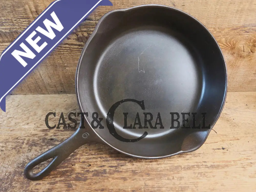 1930s Era Wagner Ware #6 Cast Iron Sautee Skillet with Smooth Bottom 1056 Skillet